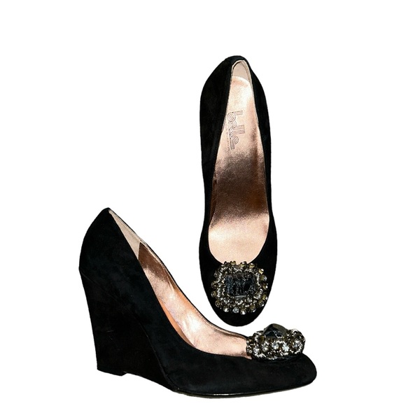 Belle Sigerson Morrison Black Wedges Made In Italy  Size 10B - Picture 1 of 8